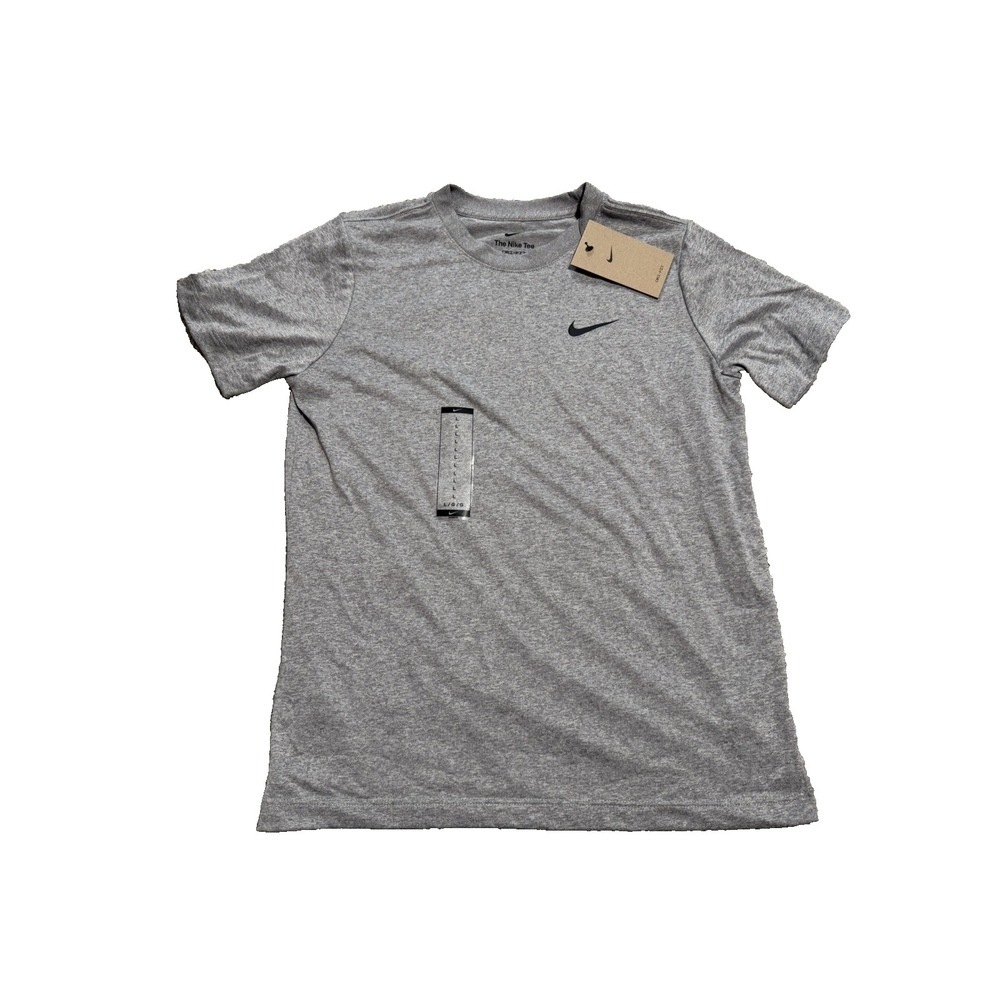 Nike Dri Fit Legend Swoosh Athletic Tshirt Gray Kids Youth Size Large NWT